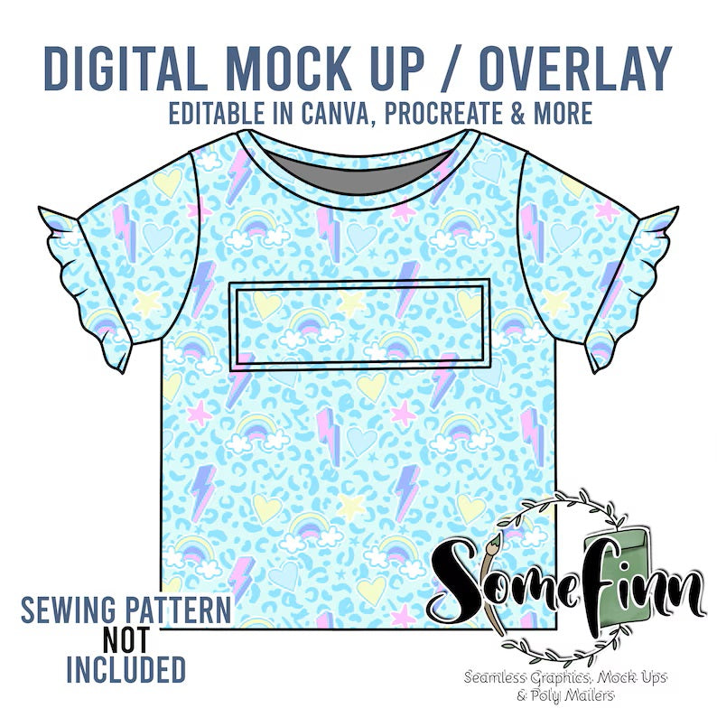 Bib Shirt With Ruffles Mock-Up