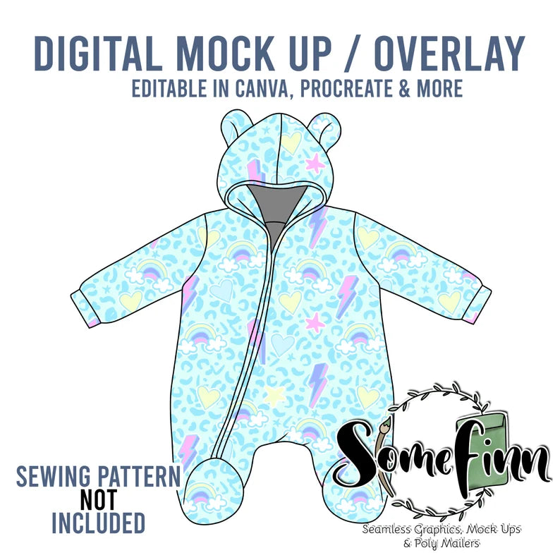 Baby Teddy Bodysuit Jacket Mock-Up