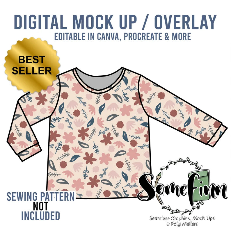 Long Sleeve Shirt Lined Mock Up