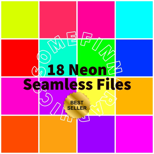 18 Neon Solid Seamless Files Bundle Digital Paper