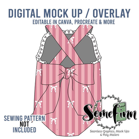 Bow Back Cross Back Lace Leo Mock-Up