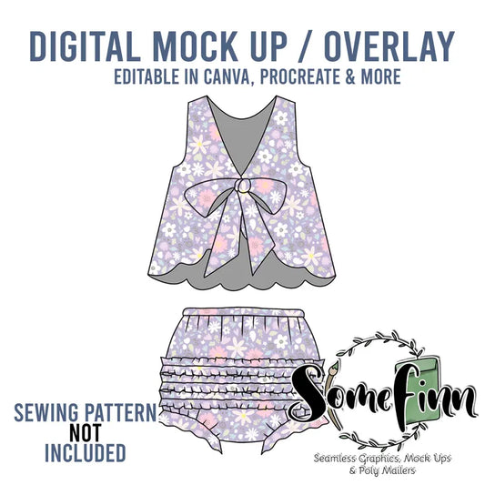 Collared Sleeveless Bow Back Outfit Mock-Up