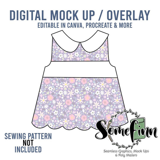 Collared Bow Back Shirt Dress Mock-Up