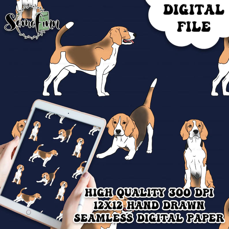 Beagle Dog Digital Paper
