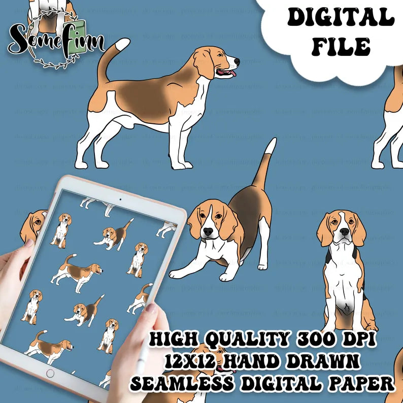 Beagle Dog Digital Paper
