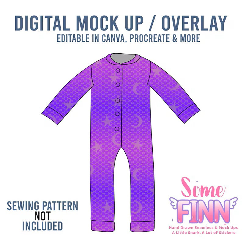 Button Up Pajamas Mock-Up