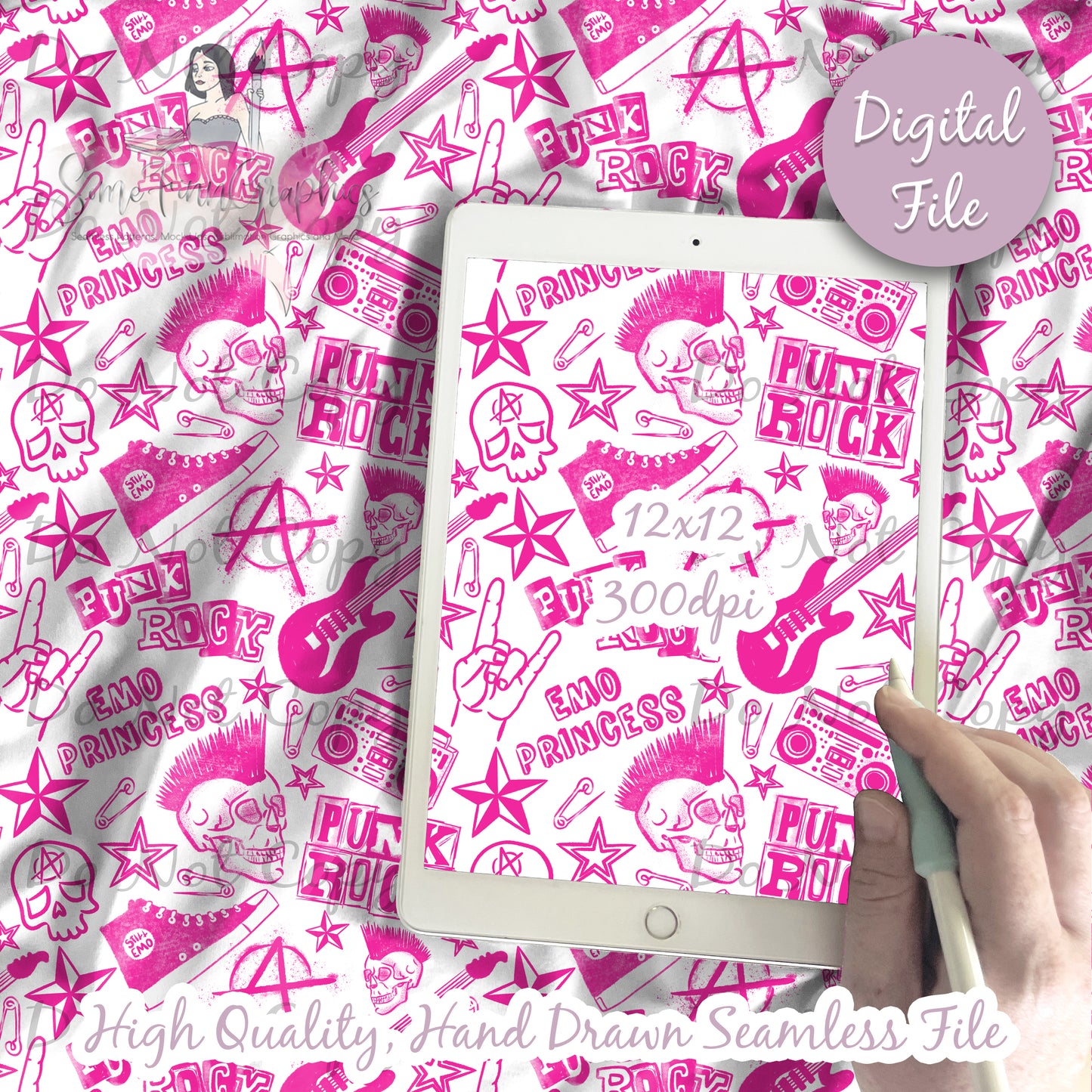 Punk Rock Princess Seamless