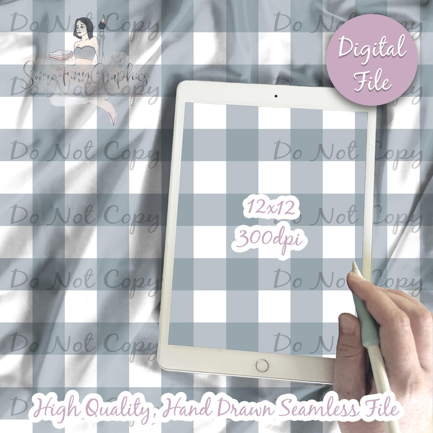 Bunny Gingham Seamless and Graphics