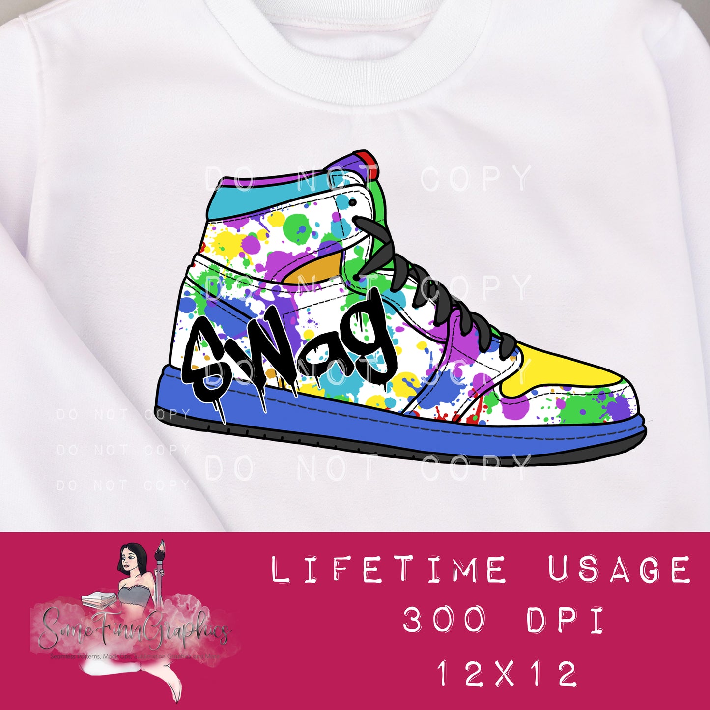 Hightop Splatter Seamless and Graphics