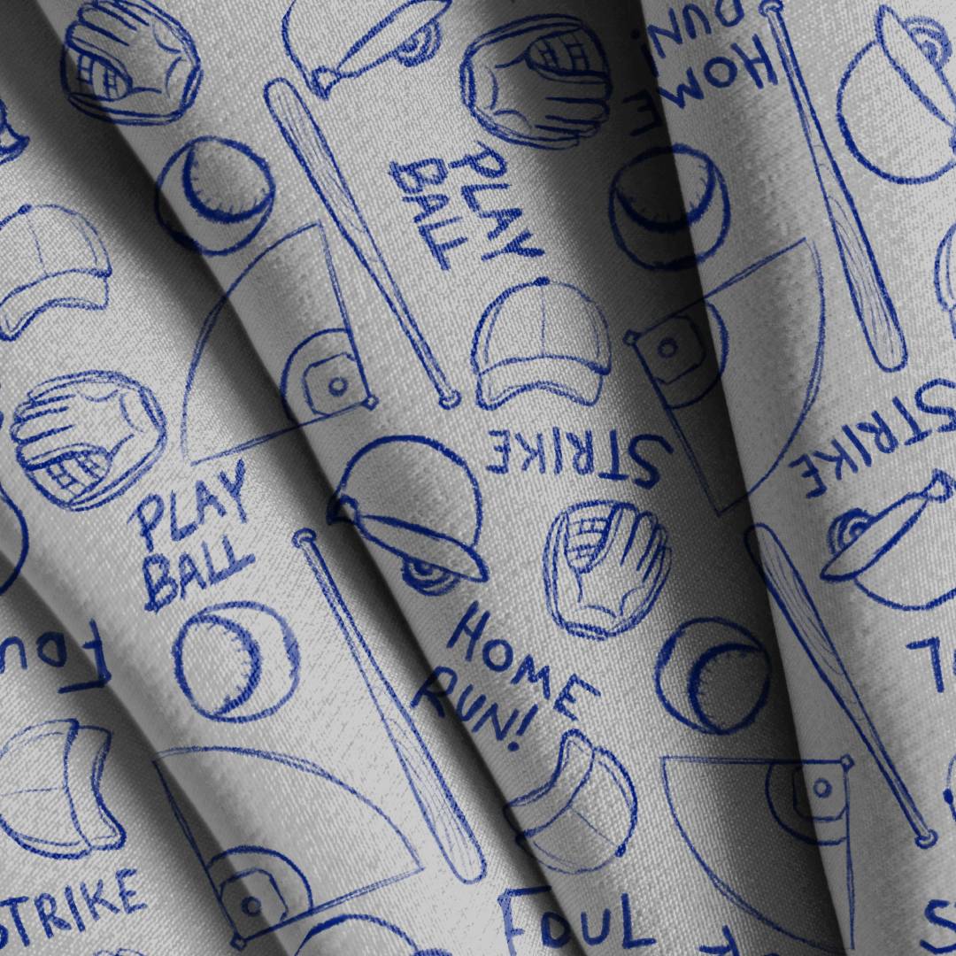 Sketchy Baseball Seamless Design