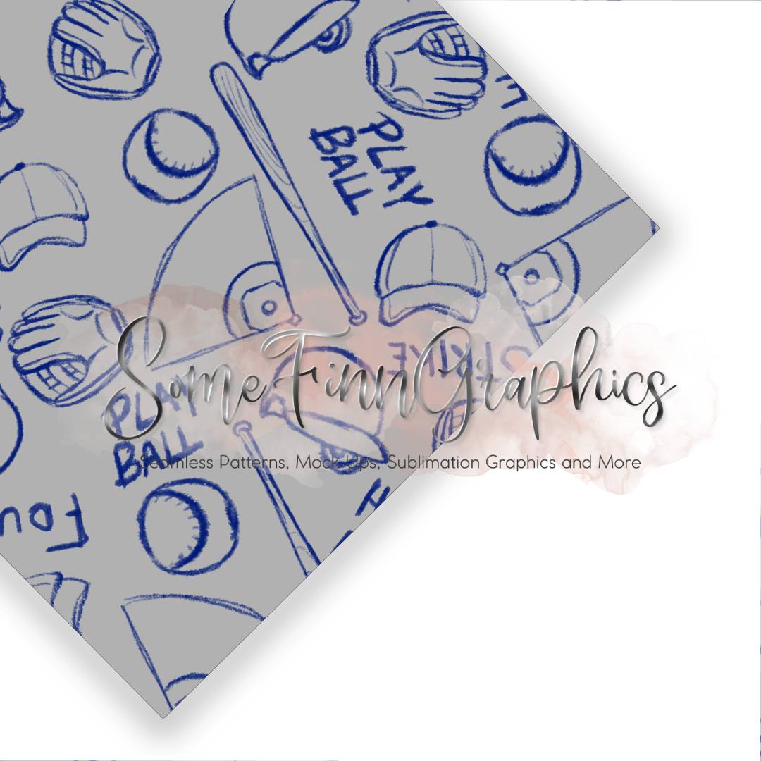 Sketchy Baseball Seamless Design