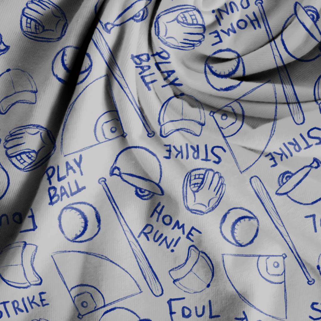 Sketchy Baseball Seamless Design