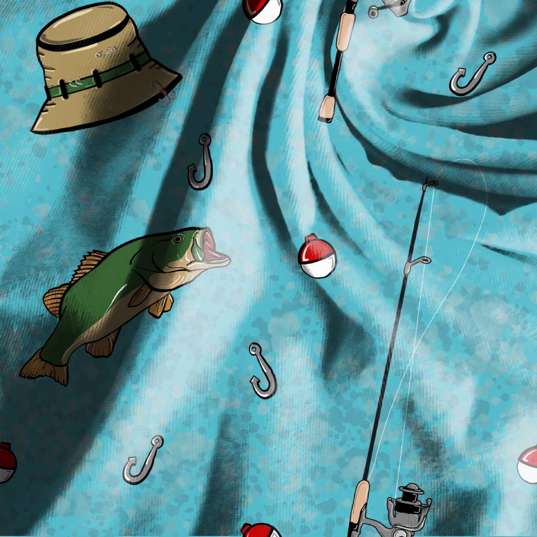 Bass Fishing Seamless Design