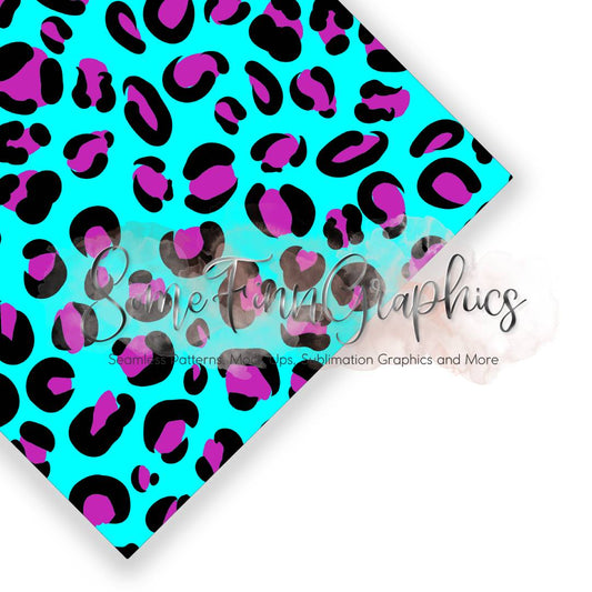 Neon Leopard Print Seamless Design