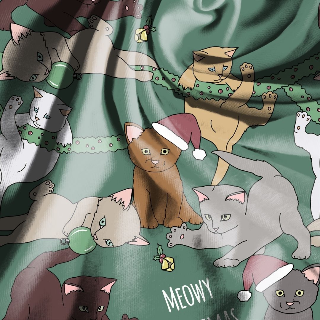Holiday Kittens Seamless Design