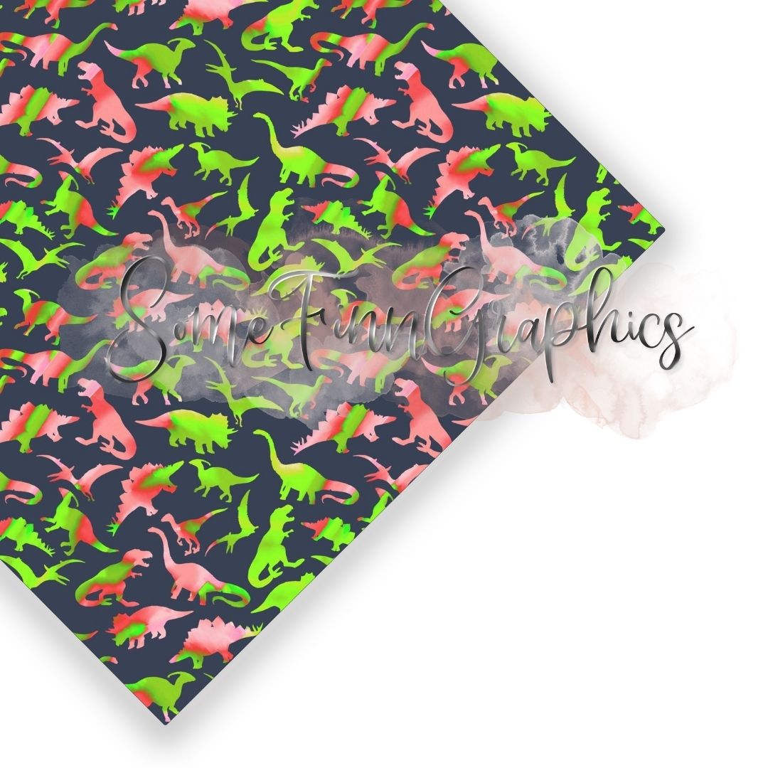 Tie Dye Dinosaurs Seamless Design