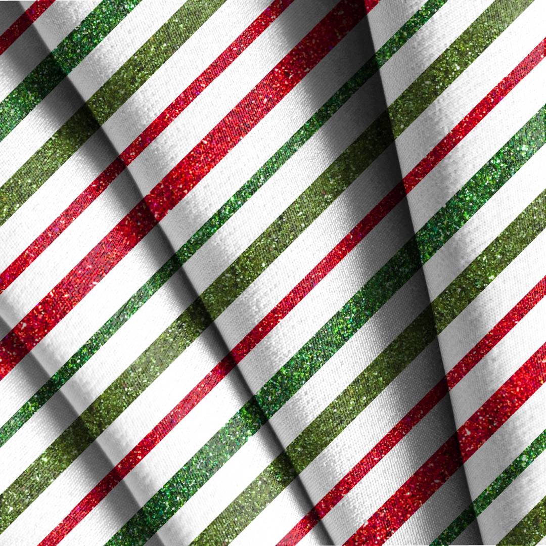 Christmas Glitter Stripes Seamless Design