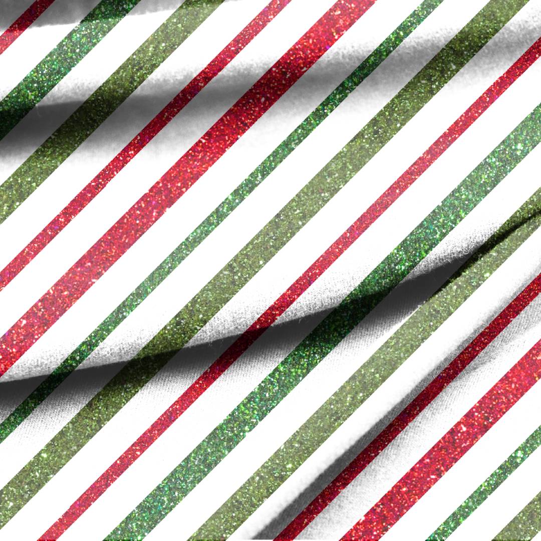 Christmas Glitter Stripes Seamless Design