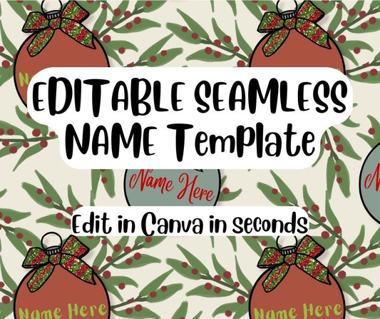 Editable Name Ornaments Seamless Design