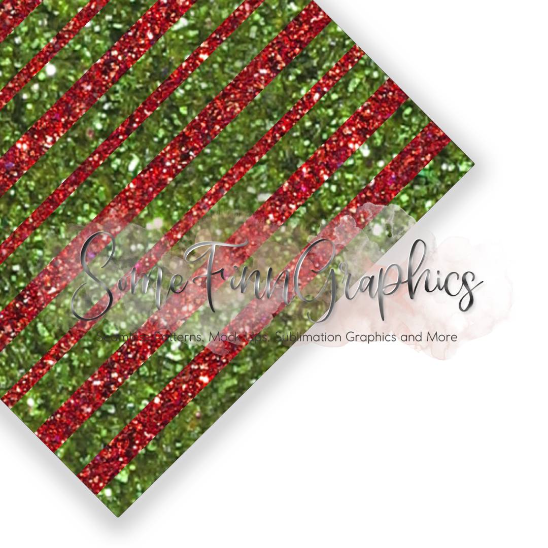 Christmas Glitter Stripes Seamless Design