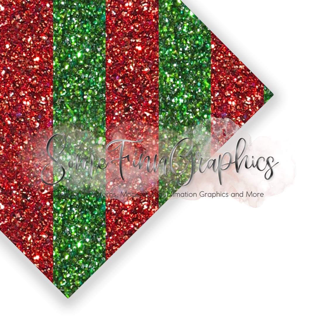 Christmas Glitter Stripes Seamless Design