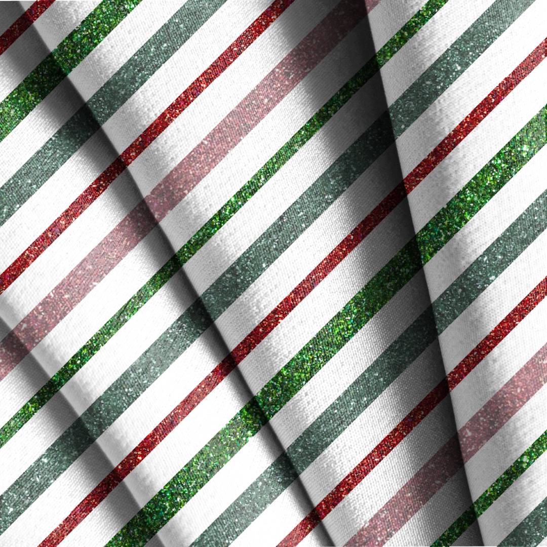 Christmas Glitter Stripes Seamless Design