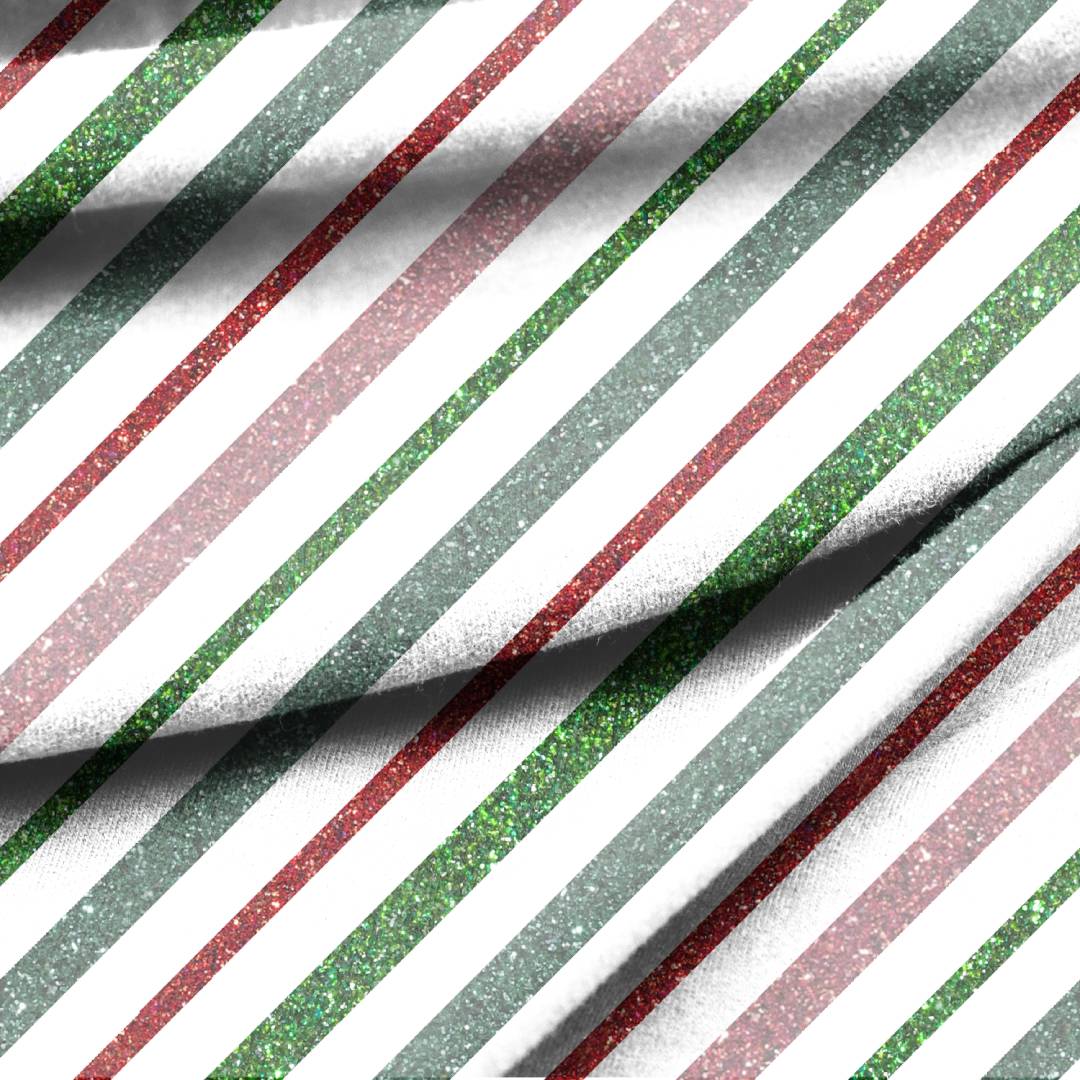 Christmas Glitter Stripes Seamless Design