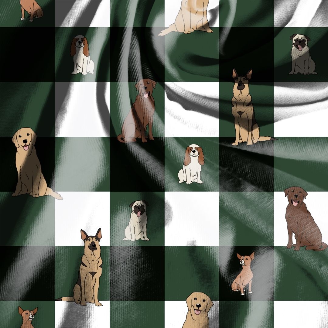 Plaid Pups Seamless Designs