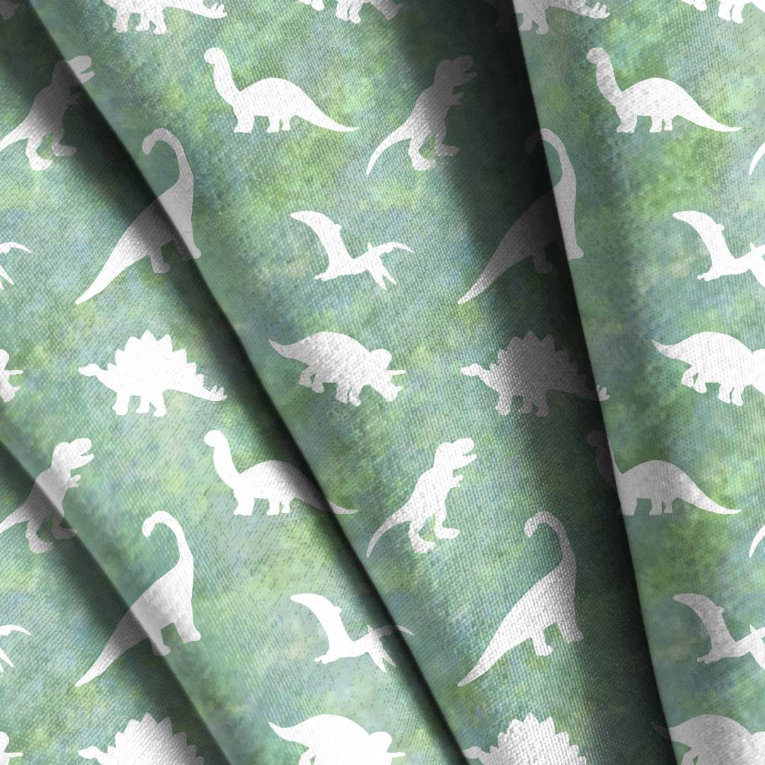 Dinosaur Green Silhouettes Seamless Design