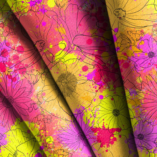 Floral Splatter Seamless Digital Paper