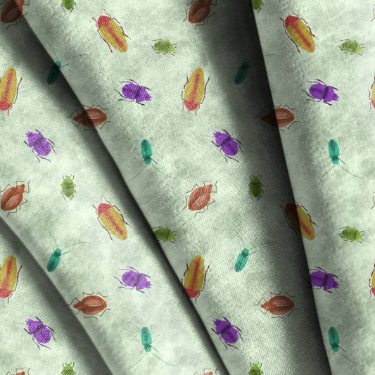 Watercolor Beetles Seamless Design