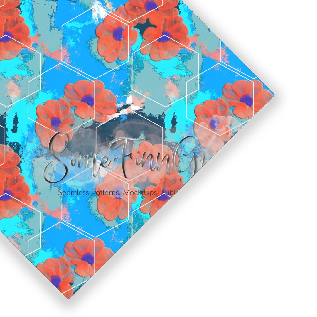 Geo Poppies Seamless