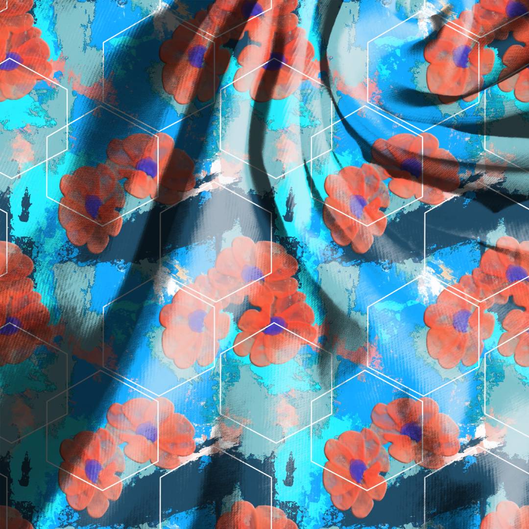 Geo Poppies Seamless