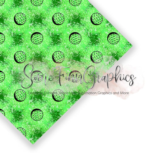 Golf Ball Neon Splatter Seamless Design