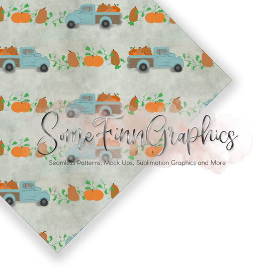 Pumpkin Truck Seamless Design