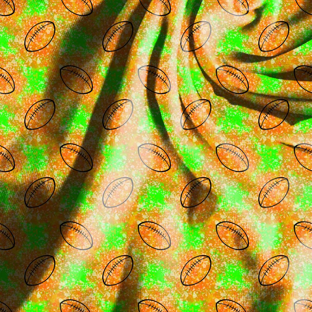Football Neon Splatter Seamless Design