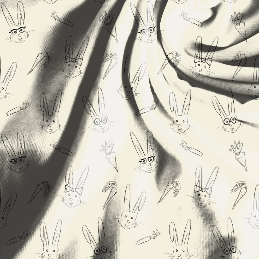 Sketchy Nerdy Bunny Seamless Design