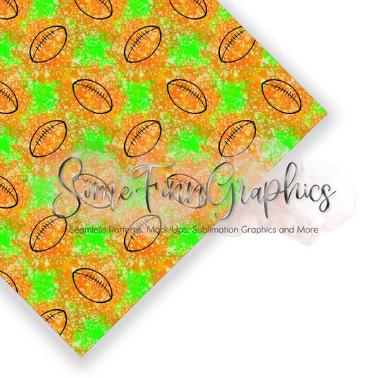 Football Neon Splatter Seamless Design