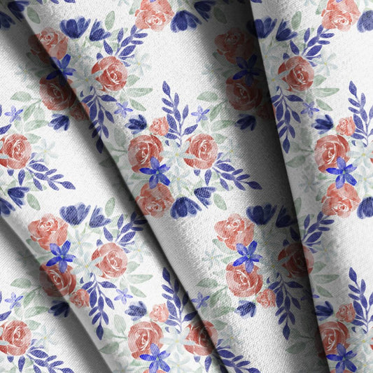 Watercolor 4th of July Floral Seamless