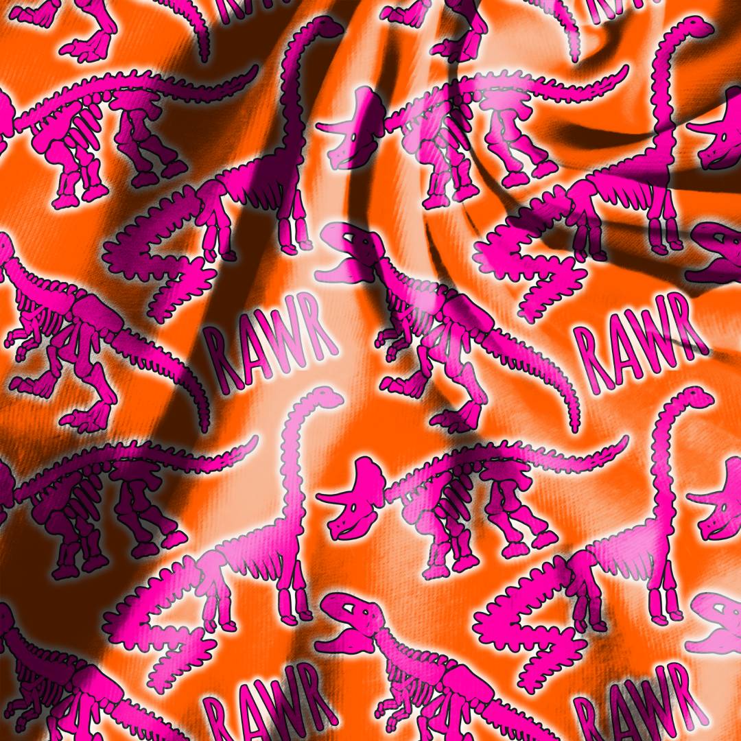 Neon Dinosaur Seamless Designs