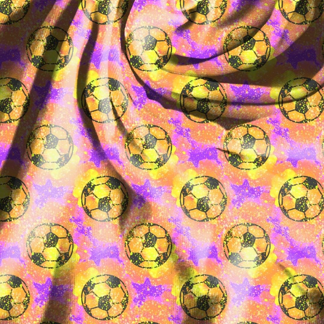 Neon Soccer (Football) Splatter Seamless Design