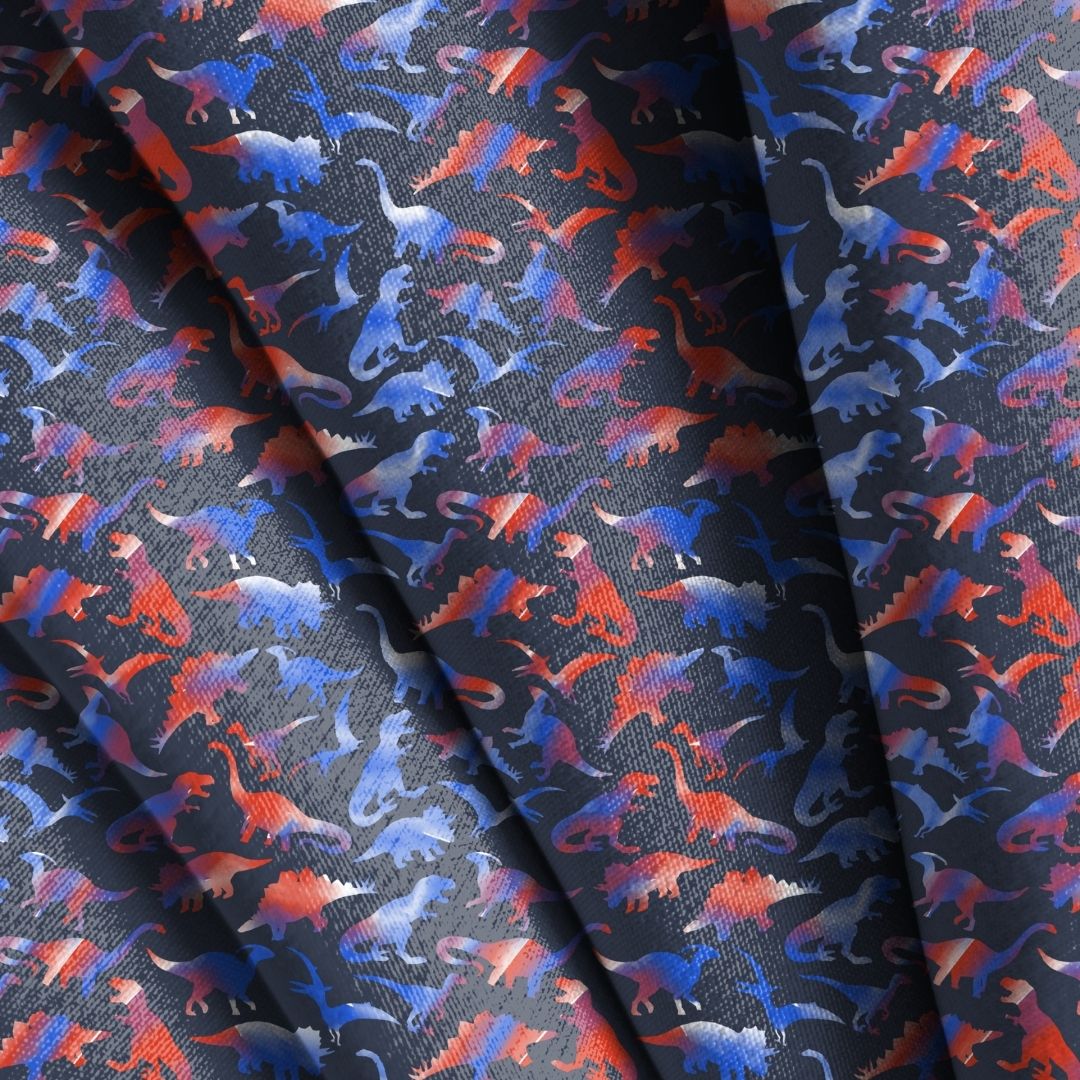 Tie Dye Dinosaurs Seamless Design