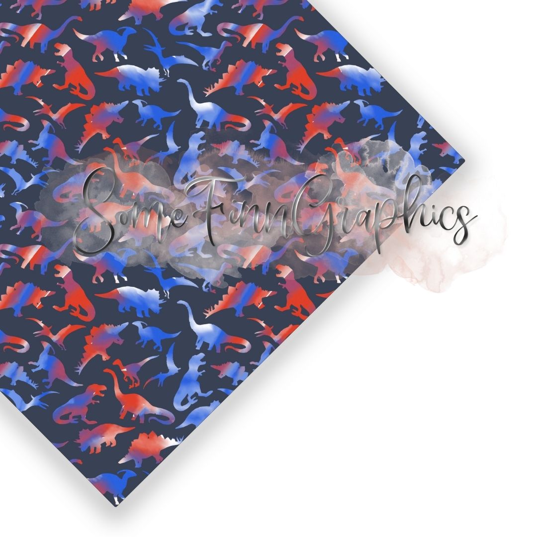 Tie Dye Dinosaurs Seamless Design