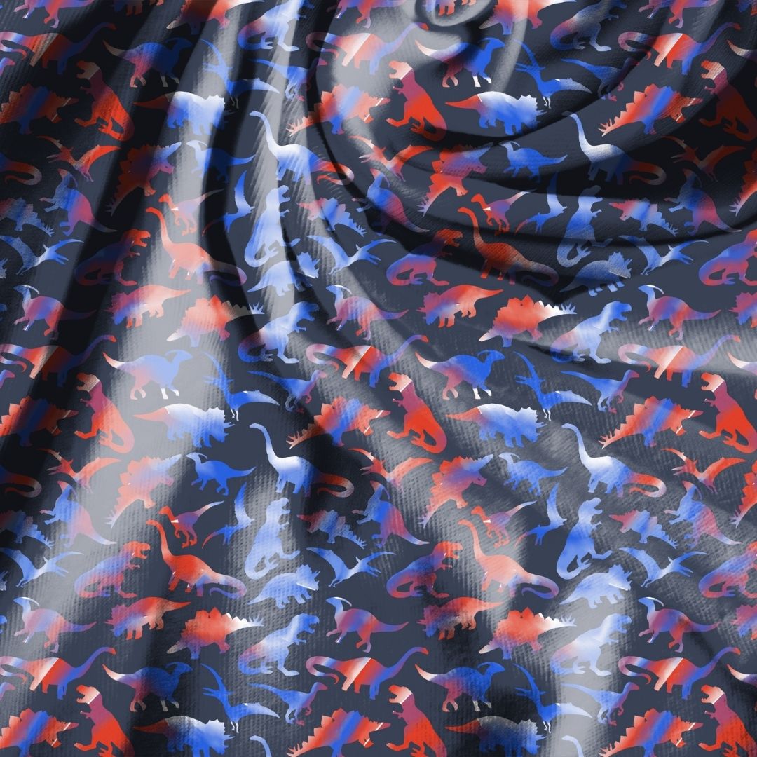 Tie Dye Dinosaurs Seamless Design
