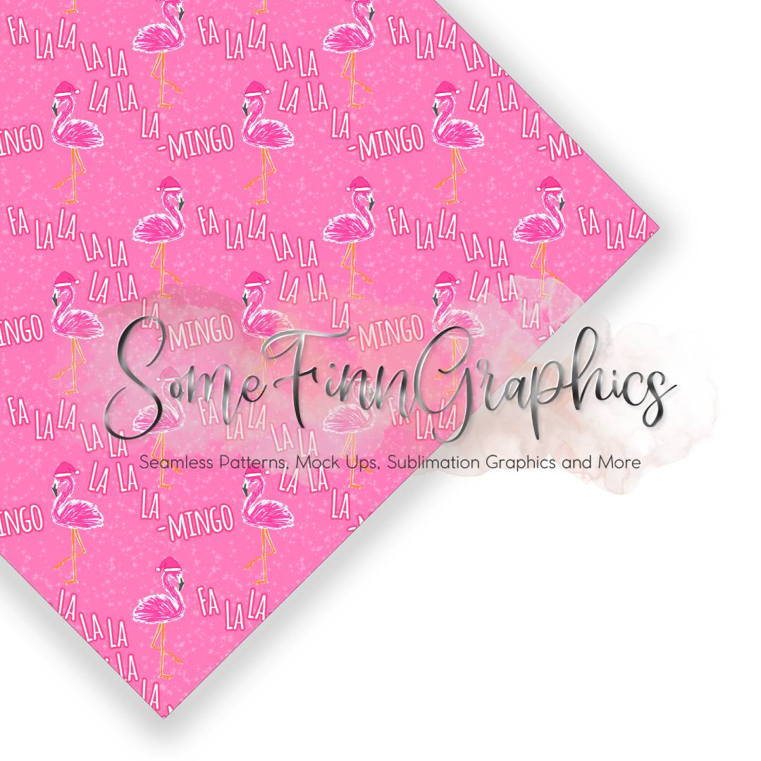 Christmas Flamingo Seamless Design