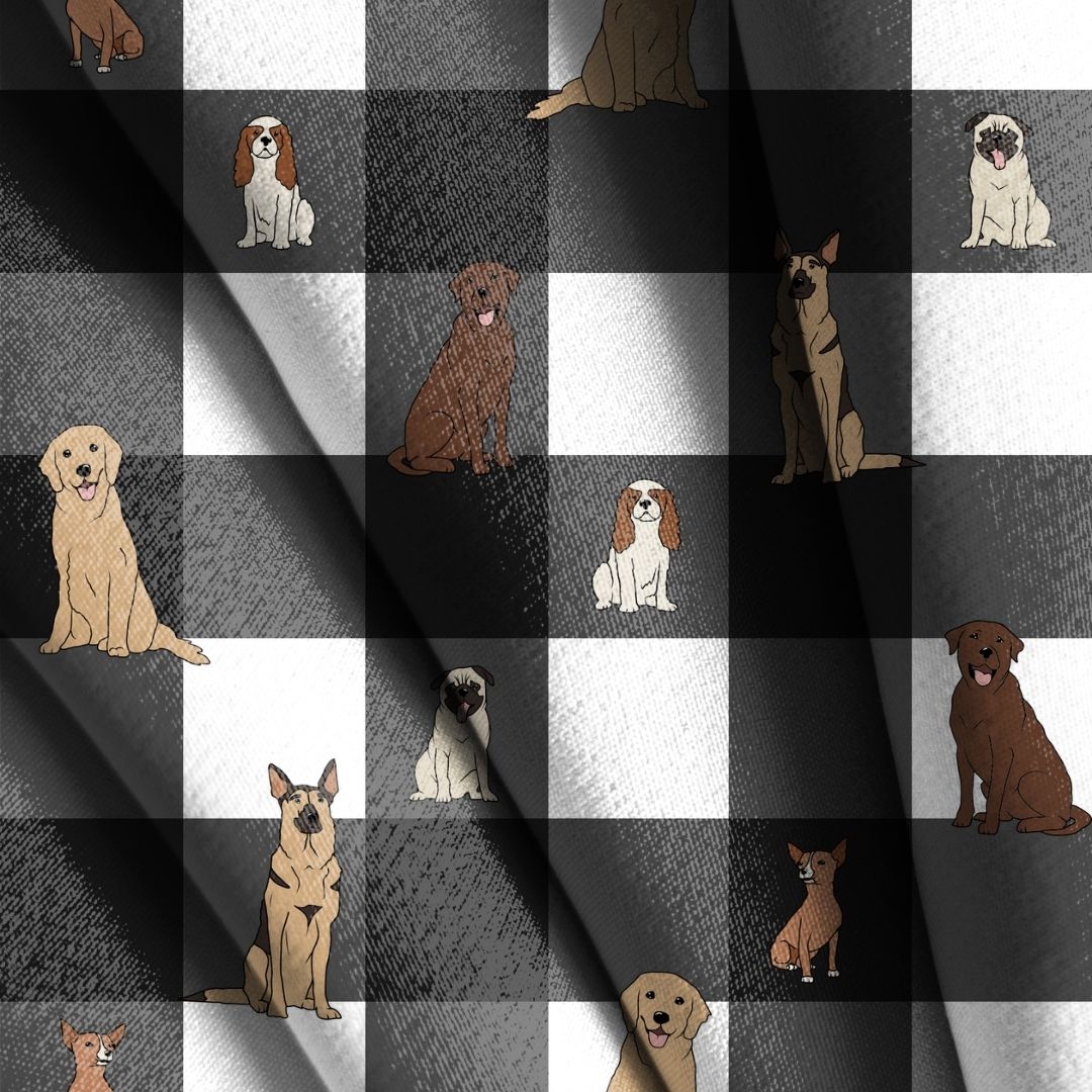 Plaid Pups Seamless Designs