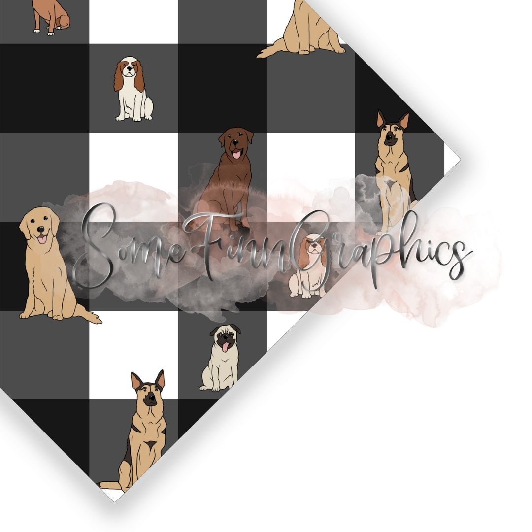 Plaid Pups Seamless Designs