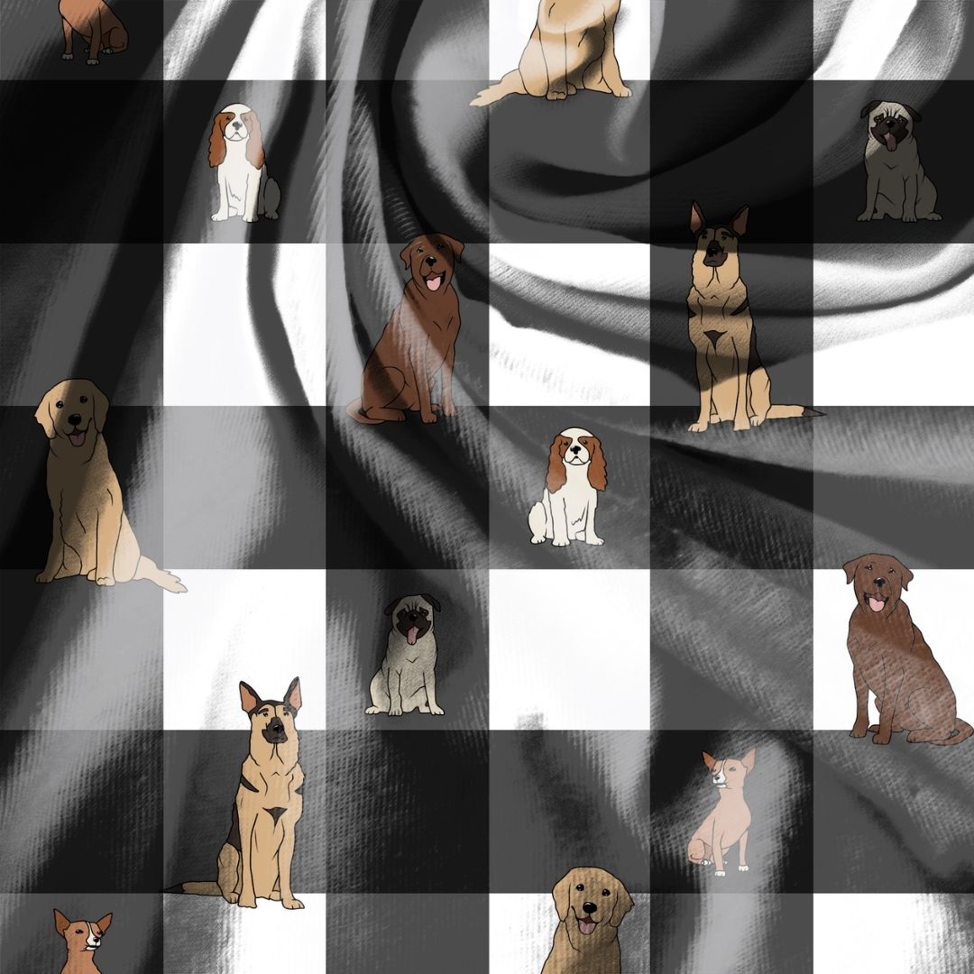 Plaid Pups Seamless Designs