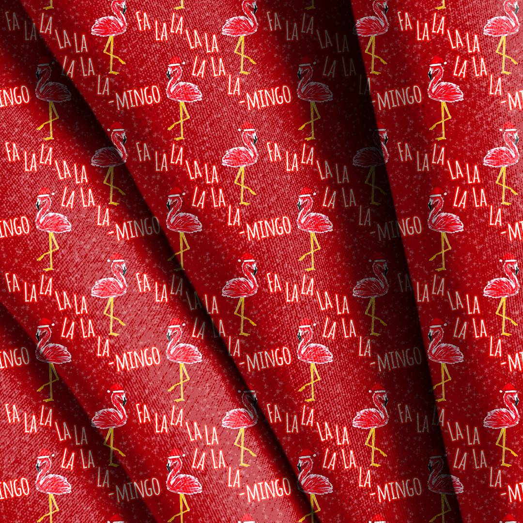 Christmas Flamingo Seamless Design