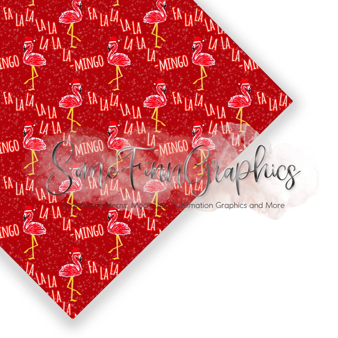 Christmas Flamingo Seamless Design